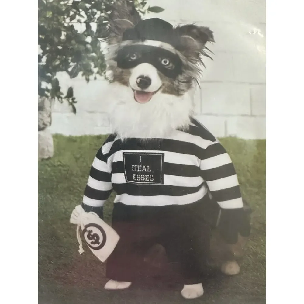 Burglar Dog Costume Sz M 